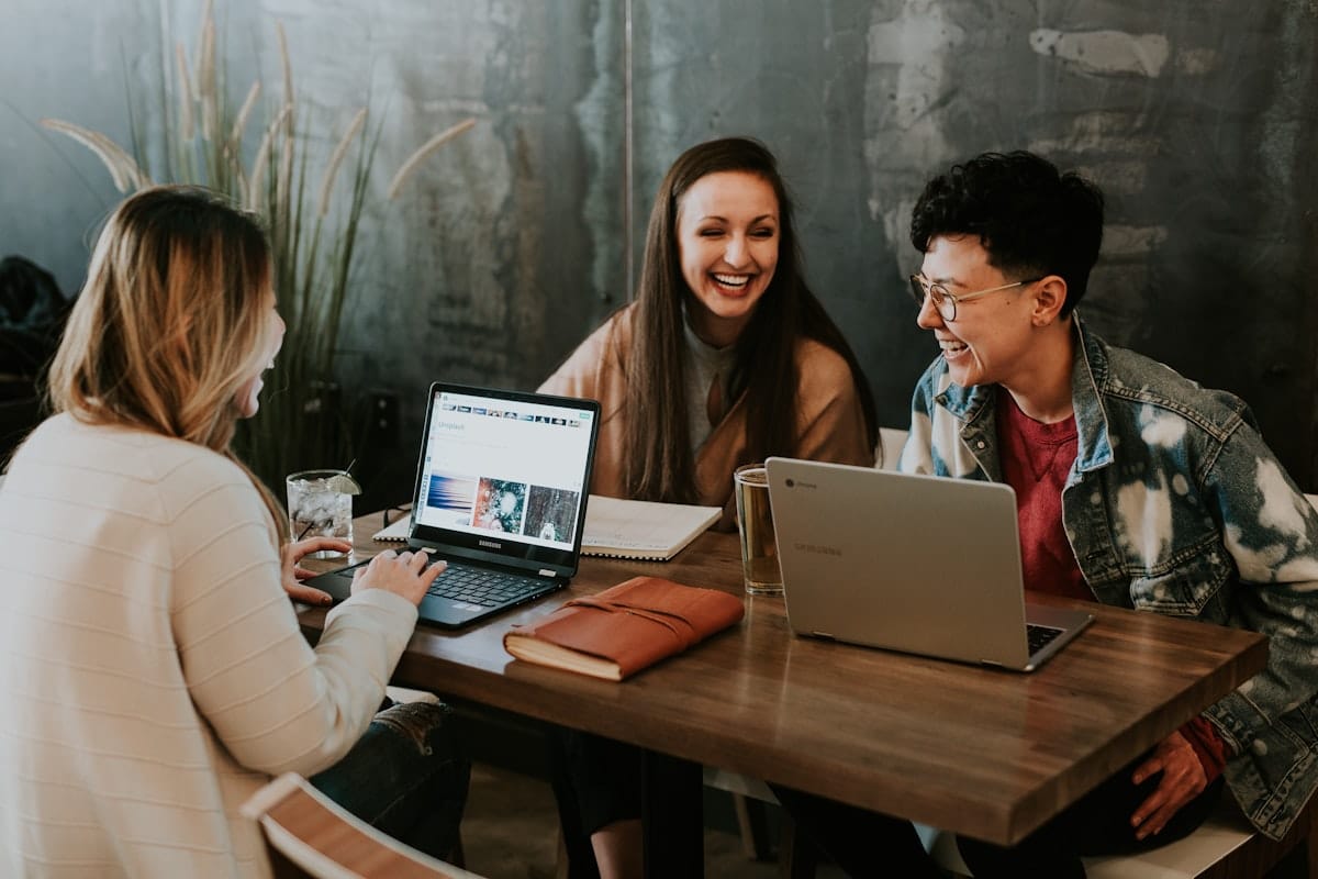 People collaborating around a table